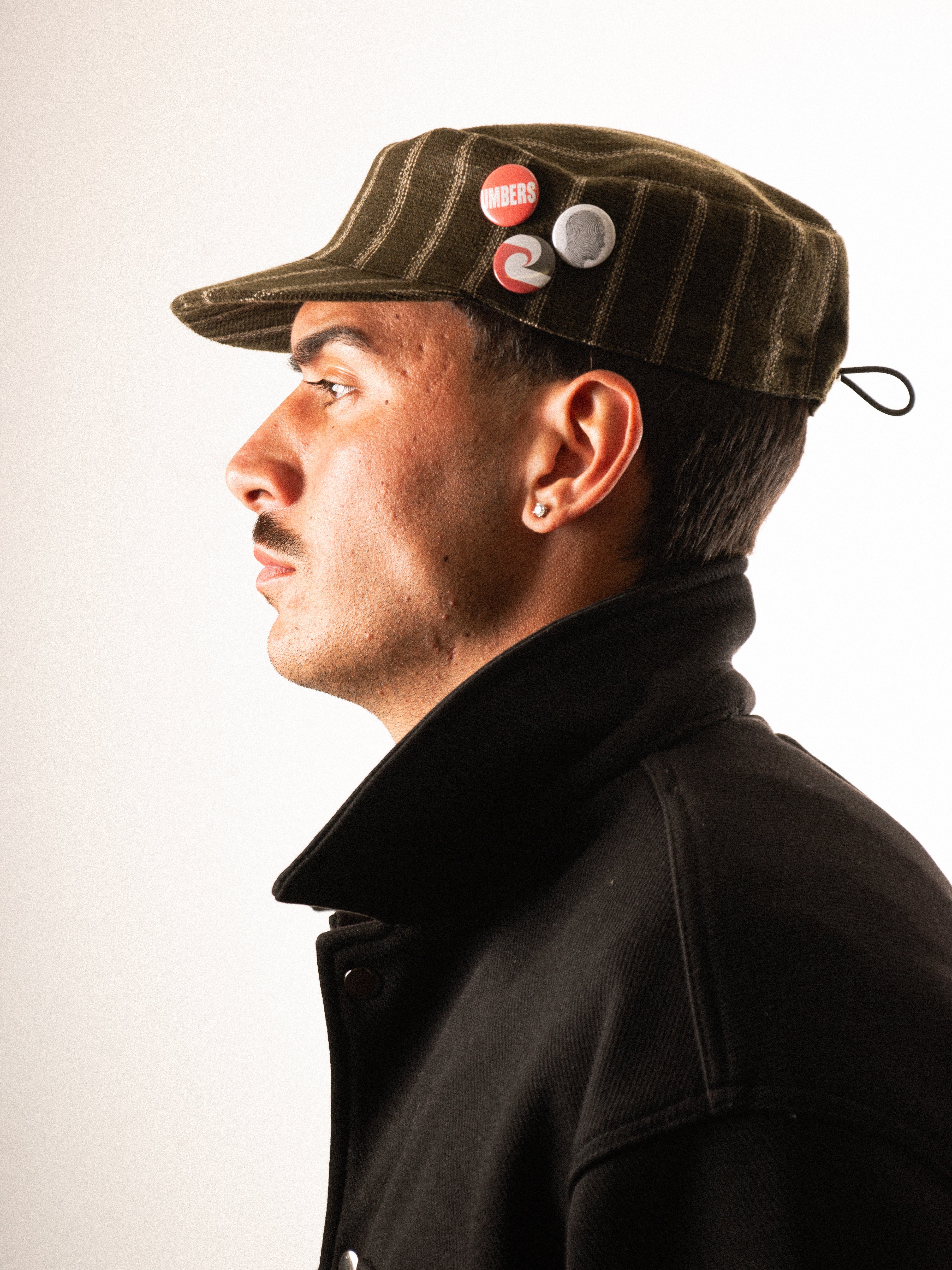 Forest Pinstripe Cadet Cap — Khaki / Cream