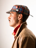 Brushed Tartan Cadet Cap — Orange / Blue