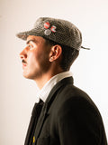 Floral Houndstooth Cadet Cap — Black / White